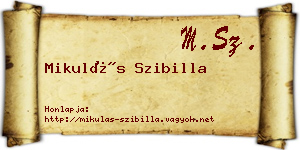 Mikulás Szibilla névjegykártya